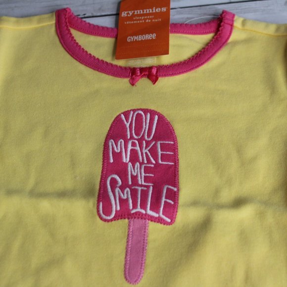 Gymboree Girl's Shortie Pajama Set Size 4 4T Yellow Popsicle Shorts Top - Picture 5 of 7